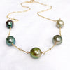 Necklace SIENNA - ombré Tahitian pearls (N412)