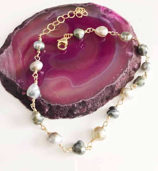 Bracelet GILLIA - Keshi Tahitian pearls (B320)