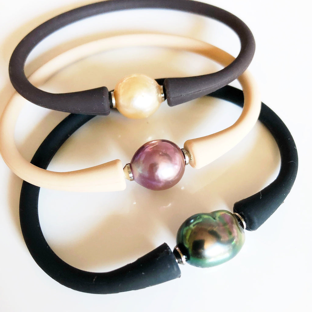 Silicone pearl bracelet B398 Maimoda Jewelry