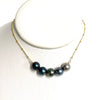 Necklace TEHINA - ombré Tahitian pearls (N346)