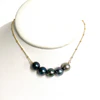 Necklace TEHINA - ombré Tahitian pearls (N346)