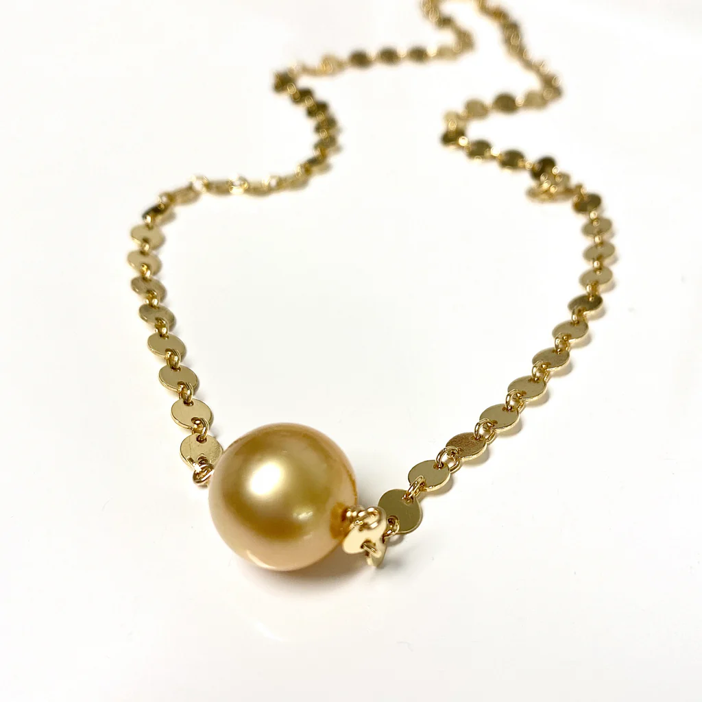 Necklace FAE - golden south sea pearl (N334)