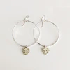 Monstera hoops earrings (E494)