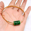 Bangle ALII - Tube carved jade bead (B567)