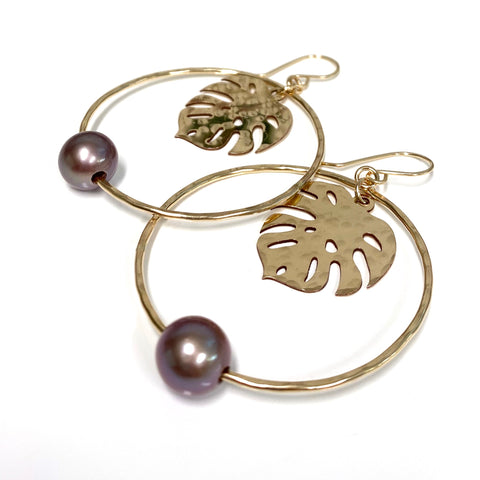 Earrings BELLA -  lavender Edison pearls (E590)