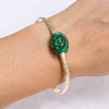 Bangle ALII - Barrel shaped jade bead (B568)