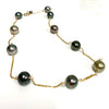 Necklace PUALANI - multicolor Tahitian pearls