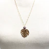 Monstera long necklace - Edison pearl (N335)