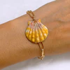 Sunrise shell bracelet - paper clip chain ( B564)