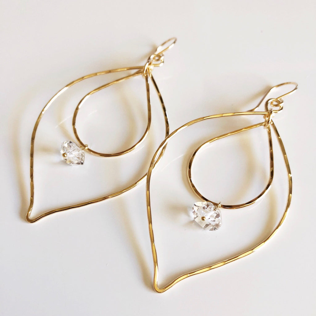 Earrings Yoshiko - herkimer diamond (E368)