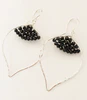 Earrings Wren- black spinel (E314)