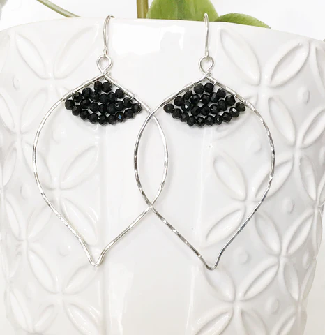 Earrings Malie - black spinel  (E209)