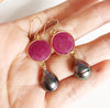 Earrings Kara - ruby ( E362)