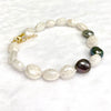 Bracelet LELA - keshi Tahitian pearls & mystic quartz (B486)