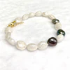 Bracelet LELA - keshi Tahitian pearls & mystic quartz (B486)