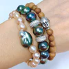 Tahitian pearls stretchie bracelet