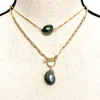 Necklace KIRI - large keshi Tahitian pearl ( N343)