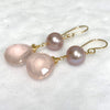 Pink Edison and rose quartz earrings