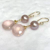 Pink Edison and rose quartz earrings