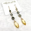 Keshi Tahitian pearls & citrine earrings