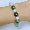 Stretchy bracelet - jade & Tahitian pearls (B477)