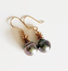 Pineapple tahitian pearl earrings (E519)