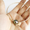 Maui charm bangle - tahitian pearl (B370)