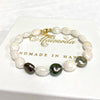 Bracelet LELA - keshi Tahitian pearls & mystic quartz (B486)