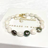 Bracelet LELA - keshi Tahitian pearls & mystic quartz (B486)