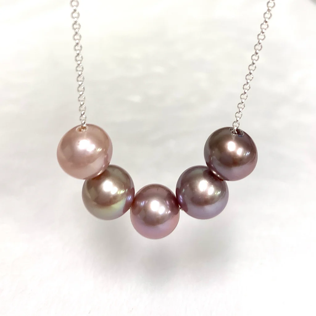 Necklace AURA - purple ombré (N365)