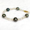 Bracelet ERIS - Tahitian pearls & moonstone (B513)