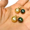 Double Momi studs earrings - gold south sea & Tahitian pearls