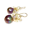 Earrings Kira - lavender Edison pearl & Ethiopian opal ( E583)