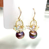 Earrings Kira - lavender Edison pearl & Ethiopian opal ( E583)