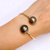 Cuff LEIA - tourmaline Tahitian pearl