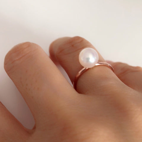 Ring ELVANI - white pearl (R175)