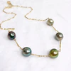 Necklace SIENNA - ombré Tahitian pearls (N412)