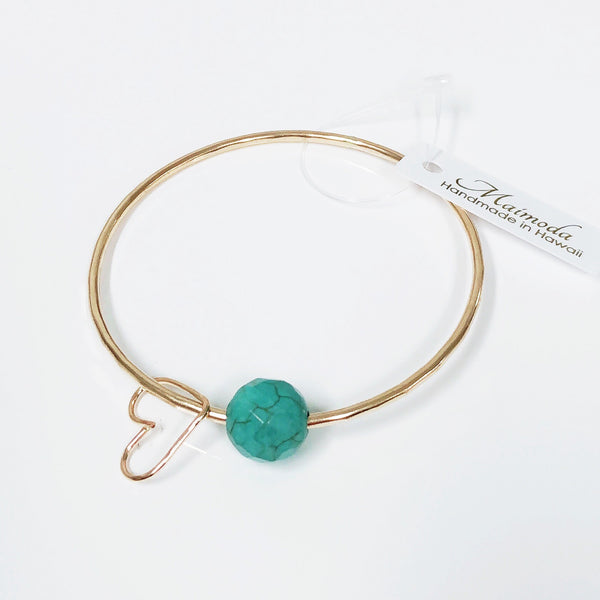 Turquoise bead bangle (B215)