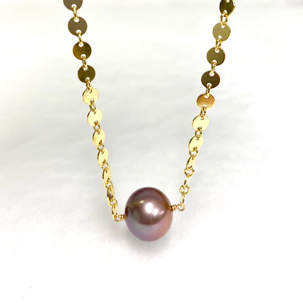 Necklace FAE - purple Edison pearl (N372)