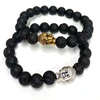 Gemstone stretchy bracelet - Buddha charm (B547)