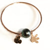 Mickey charms bangle - tahitian pearl (B388)