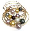 Bangle PAIGE - 11-12mm gold south sea , pink Edison and Tahitian pearl (B460)