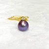 Necklace MIULIE - purple Edison pearl (N385)