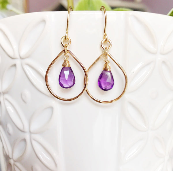 Earrings Irina - amethyst (E357)