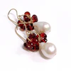 Earrings KIRA - garnet and Edison pearl (E611)