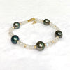 Bracelet ERIS - Tahitian pearls & moonstone (B513)