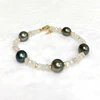 Bracelet ERIS - Tahitian pearls & moonstone (B513)