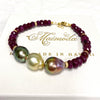 Bracelet MAYRA - ruby & triple momi (B517)