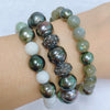 Stretchy bracelet - labradorite & Tahitian pearls (B478)