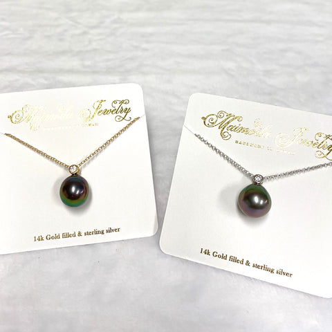 CZ Tahitian pearl necklace